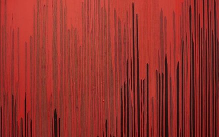 Joanna Borkowska, Częstotliwości Czerwone 2013, olej i złote pigmenty na płótnie, 100x140cm - fot. M