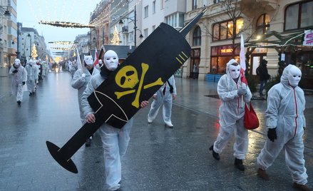 Happenig zwolenników organizacji STOP NOP w Łodzi