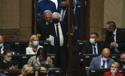 Prezes PiS Jarosław Kaczyński w Sejmie