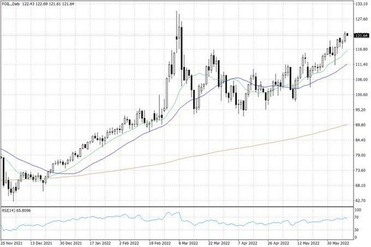 Notowania ropy naftowej WTI – dane dzienne
