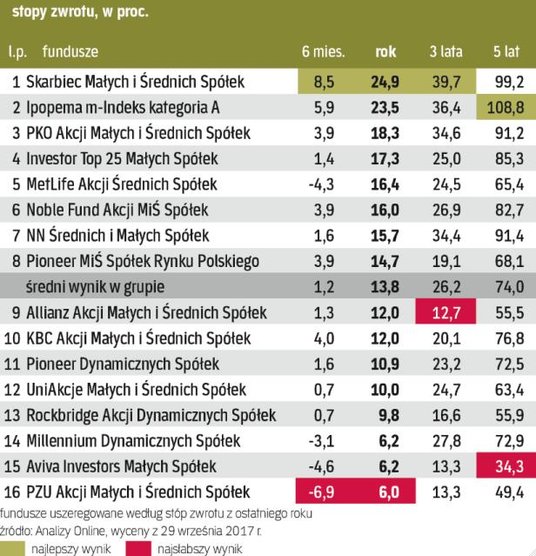 Fundusze akcji małych i średnich spółek