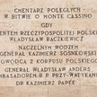Inskrypcja na cmentarzu na Monte Cassino