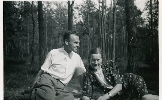 Witold Pilecki z żoną, Marią.