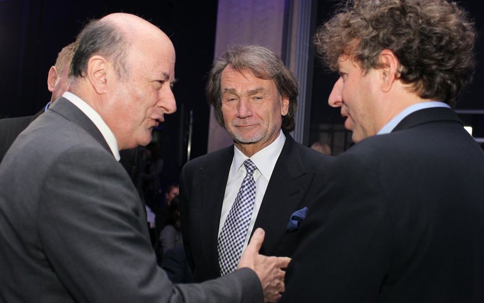 Gala Listy 500 Rzeczpospolitej - kwiecień 202. Od lewej: minister Jacek Rostowski, Jan Kulczyk Grzeg