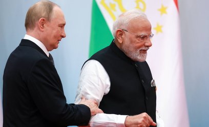 Dyktator Rosji Władimir Putin i premier Indii Narendra Modi