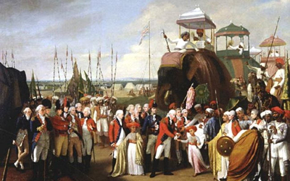 Lord Cornwallis, gubernator Bengalu, wita synów sultana Tippu, mal. Robert Home