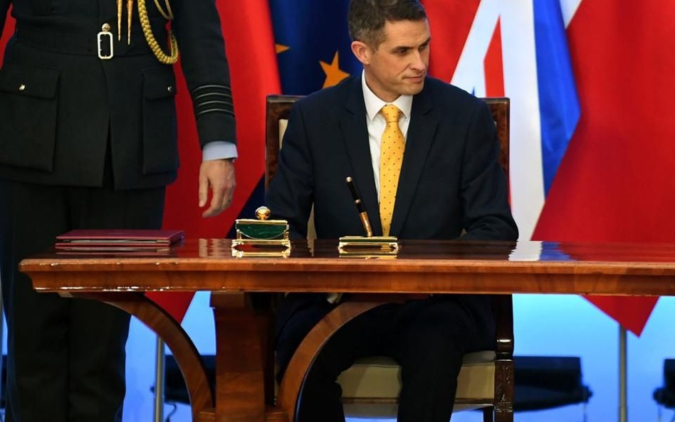 Minister Gavin Williamson podczas pobytu w Warszawie