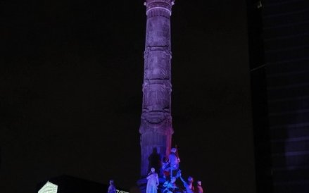 A w Meksyku na niebiesko-biało-czerwono podświetlona była statua Anioła Niepodległości...