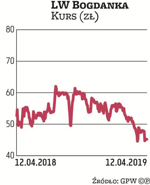 Notowania Bogdanki od początku roku spadły o 15 proc. m.in. z powodu znacznie słabszego zysku netto 