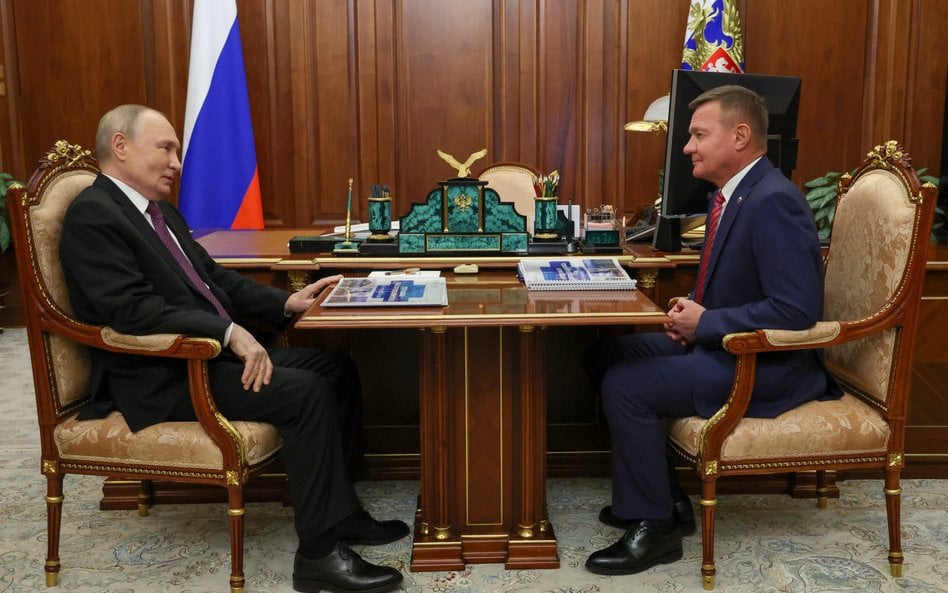 Minister transportu Rosji Roman Starowojt na spotkaniu z  Władimirem Putinem w Moskwie, Rosja, 30 st