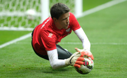 Wojciech Szczęsny podczas meczu Polska - Niemcy