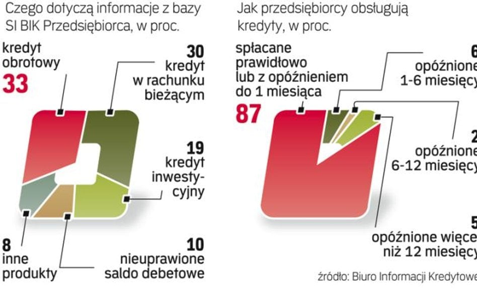 W bazie znajdą się dane o wszystkich kredytach