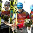 Od lewej: Piotr Żyła, Dawid Kubacki, Maciej Kot i Kamil Stoch. W Planicy odebrali nagrody za pierwsz