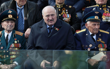 Łukaszenko na paradzie w Dniu Zwycięstwa w Moskwie, 9 maja