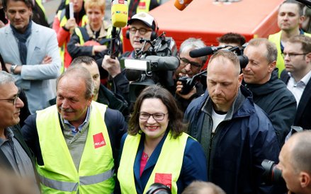 Andrea Nahles na wiecu