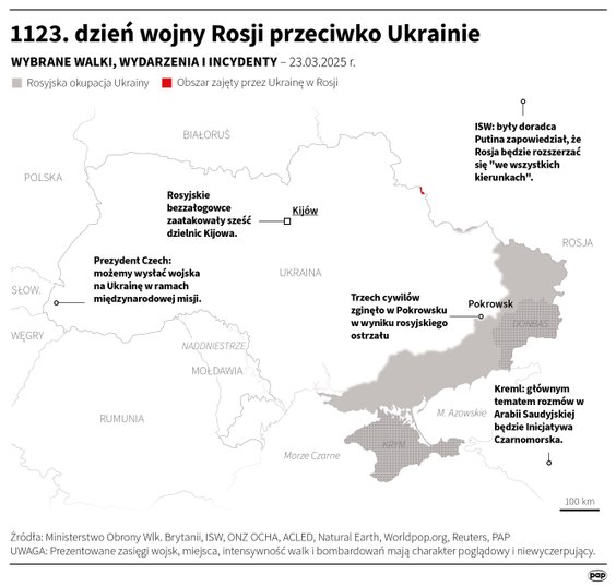 Tak wyglądała sytuacja na froncie 23 marca