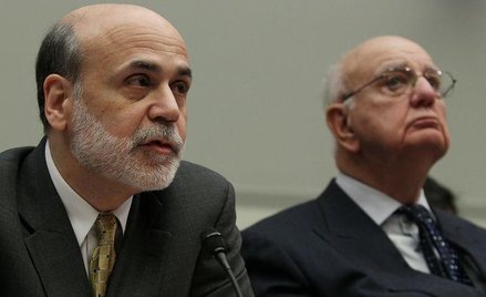 Od lewej Ben Bernanke, szef Fed i Paul Volcker, jego poprzednik z lat 1979-87