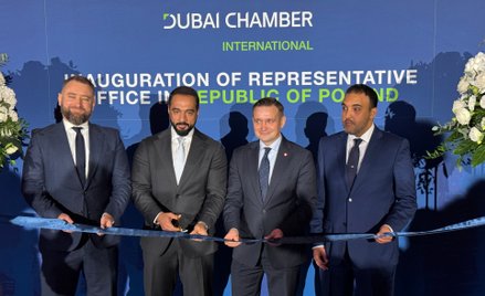 Ceremonia otwarcia biura Dubai Chamber International w Warszawie, 13 października 2025 r. Od lewej: 