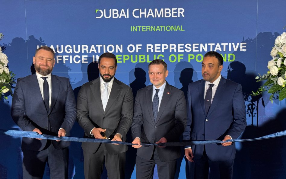 Ceremonia otwarcia biura Dubai Chamber International w Warszawie, 13 października 2025 r. Od lewej: 