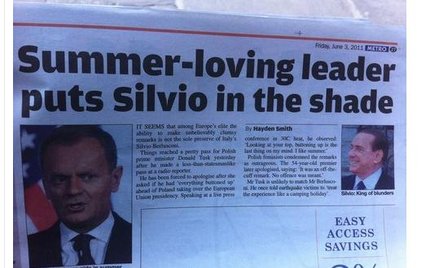 Angielska prasa: Tusk kocha dziewczyny jak Silvio Berlusconi