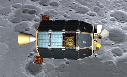 Artystyczna wizja LADEE nad powierzchnię Księżyca. NASA Ames/ Dana Berry