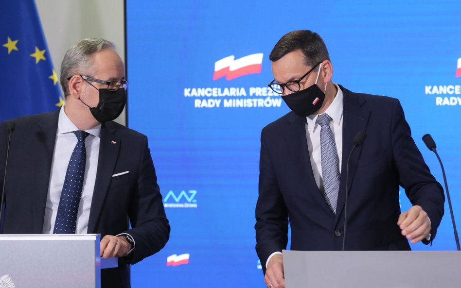 Adam Niedzielski i Mateusz Morawiecki