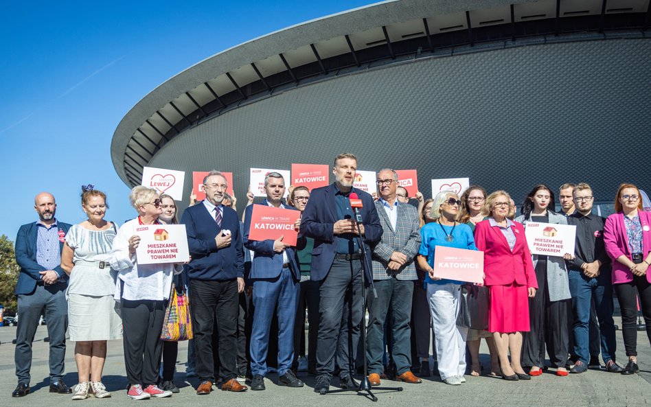 Konferencja prasowa Lewicy w Katowicach