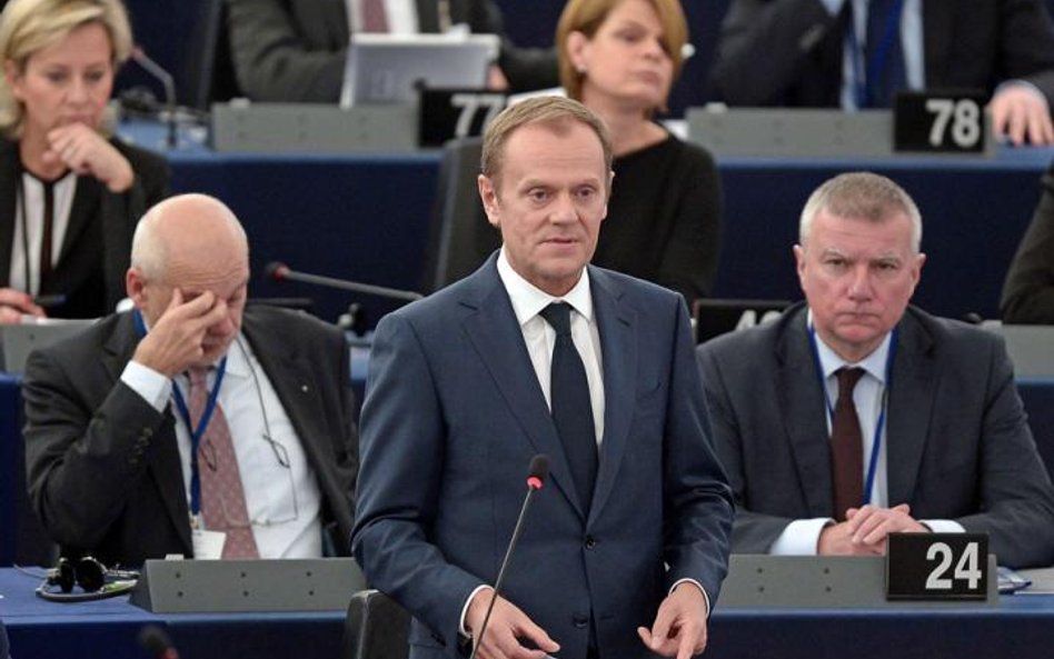 Donald Tusk wczoraj w Strasburgu