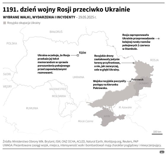 Tak wyglądała sytuacja na Ukrainie w 1191 dniu wojny