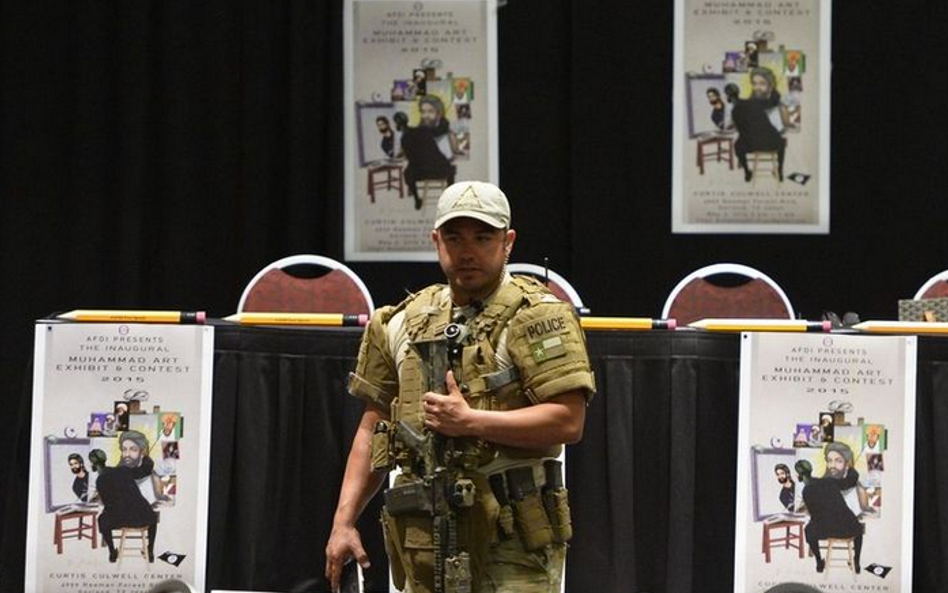 Miejsce: Garland (USA), Zabici: 2, Strzelanina przed budynkiem, w którym zorganizowano konkursową wy