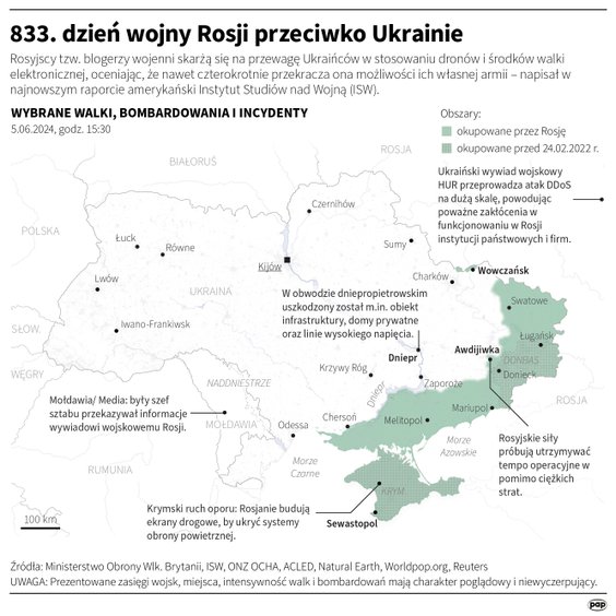 Tak wyglądała sytuacja na Ukrainie w 833 dniu wojny