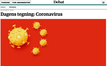 Koronawirus na fladze Chin w duńskiej gazecie. Jest protest