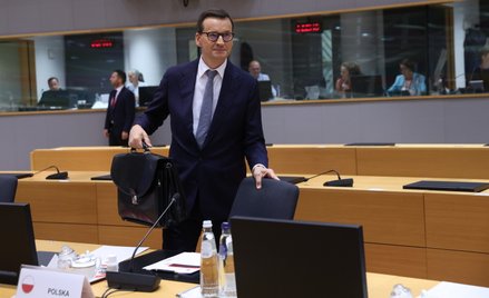 Mateusz Morawiecki podczas posiedzenia Rady Europejskiej w Brukseli