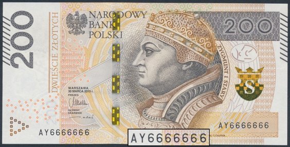 Za 3,3 tys. zł sprzedano obiegowy banknot z wyjątkowym numerem.