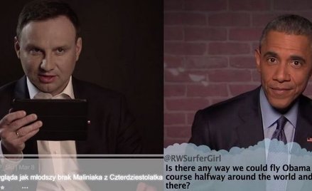 Andrzej Duda i Barack Obama przeczytali komentarze internautów, którzy ich krytykują. Autoironia jes