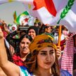 Kurdowie z Ras al-Ain w północnej Syrii protestują przeciw zapowiedzianej tureckiej ofensywie