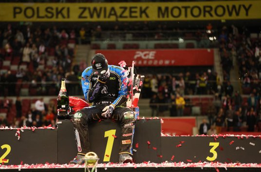 Jason Doyle na podium Grand Prix na PGE Narodowym w Warszawie