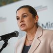 Minister edukacji Barbara Nowacka podczas konferencji prasowej