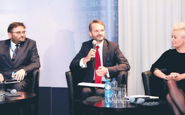 W konferencji uczestniczyli od lewej: Paweł Tamborski, prezes GPW, Piotr Piłat, dyrektor departament