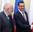 Zarówno premier Mateusz Morawiecki jak i wiceprzewodniczący Komisji Europejskiej Frans Timmermans sz
