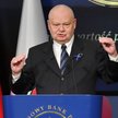 Prezes NBP Adam Glapiński podczas konferencji prasowej w siedzibie Narodowego Banku Polskiego w Wars
