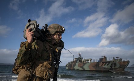Amerykański żołnierz w czasie ćwiczeń w Norwegii