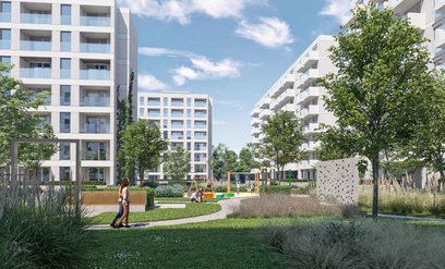 Planowana inwestycja - widok od strony wnętrza zespołu