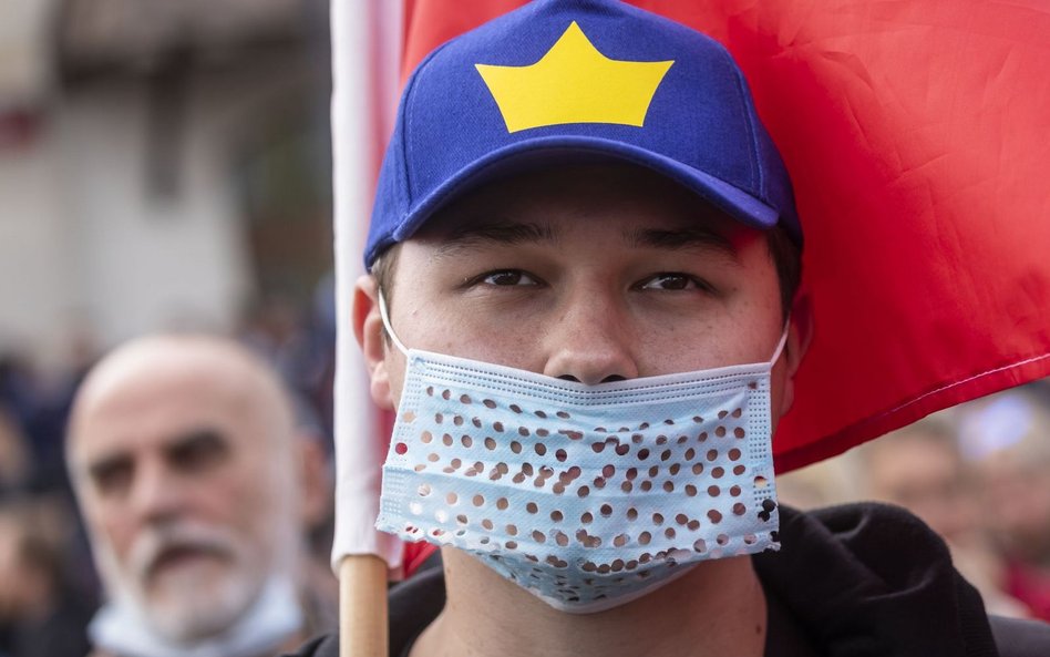 Protest antycovidowców w Warszawie