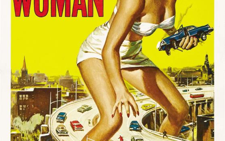 Plakat z 1968 roku do filmu „Attack of the 50 Foot Woman” („Kobieta olbrzym”) dziesięć lat temu kosz