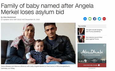 Syryjskie małżeństwo nazwało córkę Angela Merkel. Niemcy odrzuciły ich wniosek o azyl