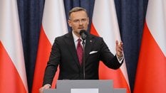 Szef Kancelarii Prezydenta RP Zbigniew Bogucki podczas konferencji prasowej w Pałacu Prezydenckim w 