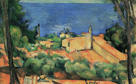 „L'Estaque z czerwonymi dachami” (L'Estaque aux toits rouges ) Paul Cézanne