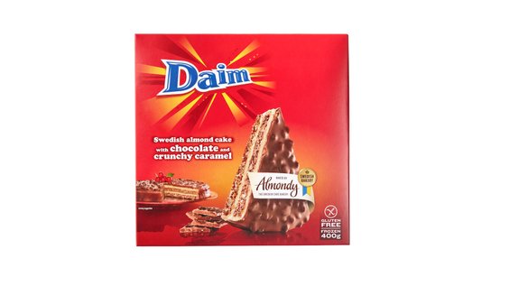 Opakowanie ciasta mrożonego Daim, którego partia produkcyjna wycofywana jest ze sprzedaży