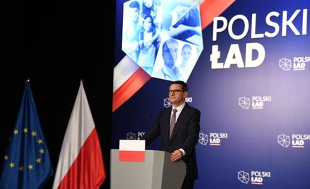 Premier Mateusz Morawiecki podczas spotkania z mieszkańcami w ramach programu Polski Ład